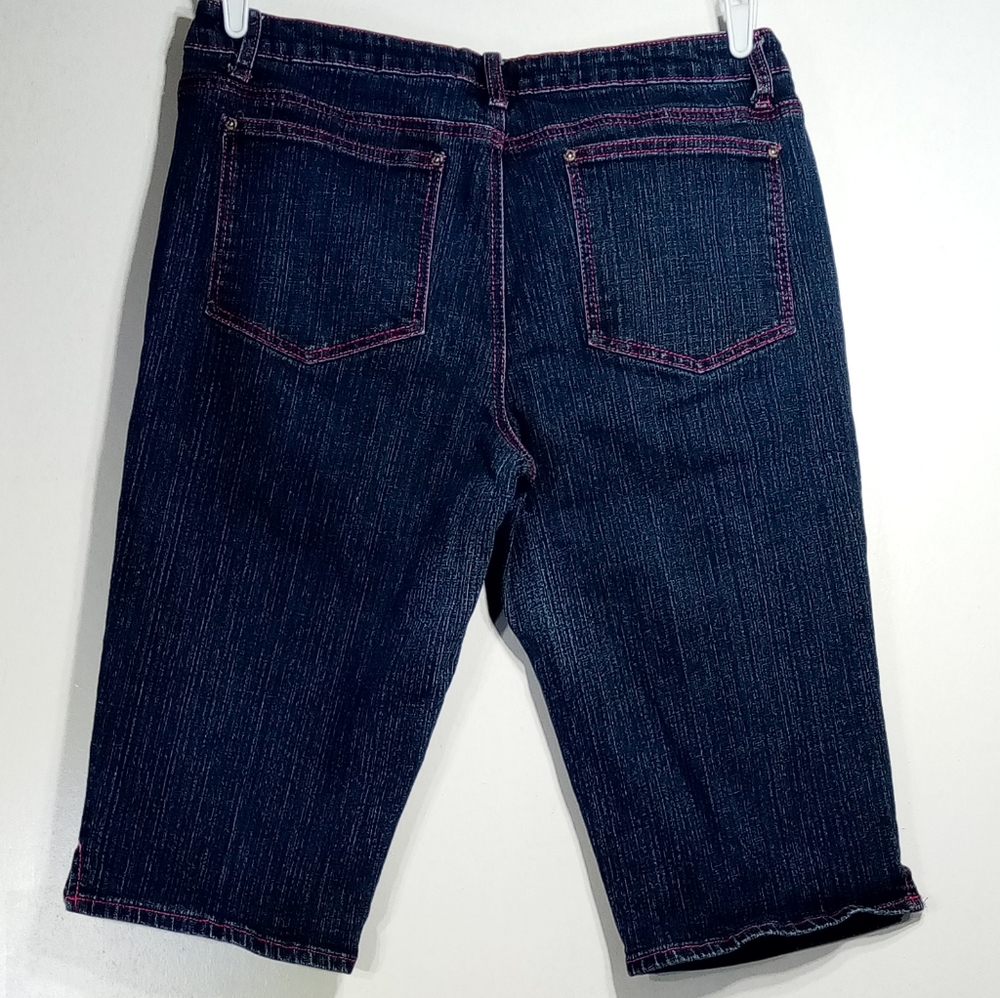 Cato Blue Jean Capris Sz 14 - Picture 4 of 5